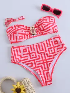 Women's High Waist Bikini Swimsuit, Comfortable Fashion Swimwear, Perfect for Beach and Pool, Stylish and Supportive Design