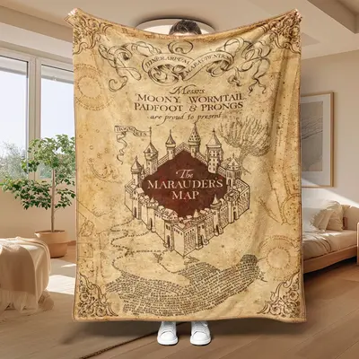 Universal Studios Harry Potter Marauders Map Blanket Harry Potter