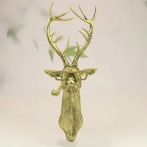 Animal Head Design Wall Hanging Decor, 1/5 Counts/set Vintage Resin Animal Head Wall Decor, Wall Hanging Ornament for Home Living Room & Bedroom, Wall Art Hanging