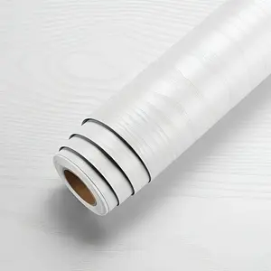 Ultra thick wood grain contact paper roll - self-adhesive, elegant white and black wood grain design, suitable for cabinets, tables, chairs, etc! Very suitable for kitchen, bedroom, living room countertop furniture renovation - [23.62 * 393.70IN]