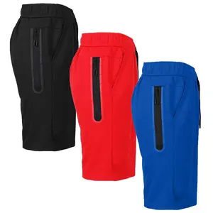 3-Pack Men's Tech Fleece Performance Shorts With Heat Seal Zipper Pocket - Sizes S-M-L