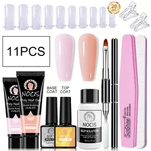 Nocis Nail Extension Gel Set, Polygel Nail Kit, Ultra Hard Non-Resilient, Full Manicure Tool Kit, Perfect Gift for Beauty Lovers, 2 Color Design