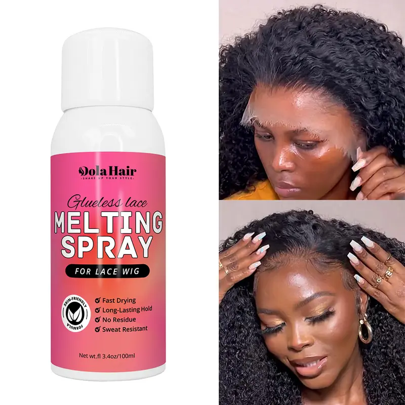 Dolahair Lace Melting & Holding Spray - Unisex Adults' Haircare Glue Alternative, Aloe Yohjyu Matsu Ekisu, Aroma-Free, Female-Suitable, Skin-Safe Adhesive for Wig Installs, Invisible Hold, Easily Removable with Water