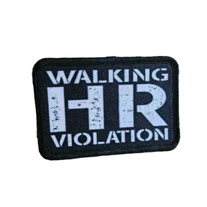 walking HR violation 2"x3" Morale Patch with Hook and Loop Backing