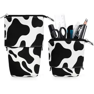 Cute Standing Pencil Case for , Pop Up Pencil Box Makeup Pouch, Christmas   Canvas Pen Holder Organizer  Bag, Kawaii Stationary ()