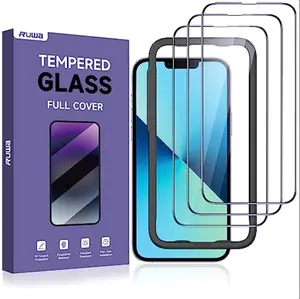 Screen Protector for iPhone 13 Pro Max and iPhone 14 Plus [6.7 Inch][3-Pack] Display Tempered Glass Film with Easy Installation Frame, Ultra HD, 9H Hardness, Scratch Resistant, Case Friendly