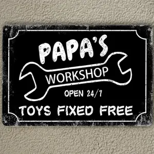 Garage Sign, Funny Workshop Metal Sign, Retro Decor for Tire Shops, Fashionable Statement Piece for Home Decor