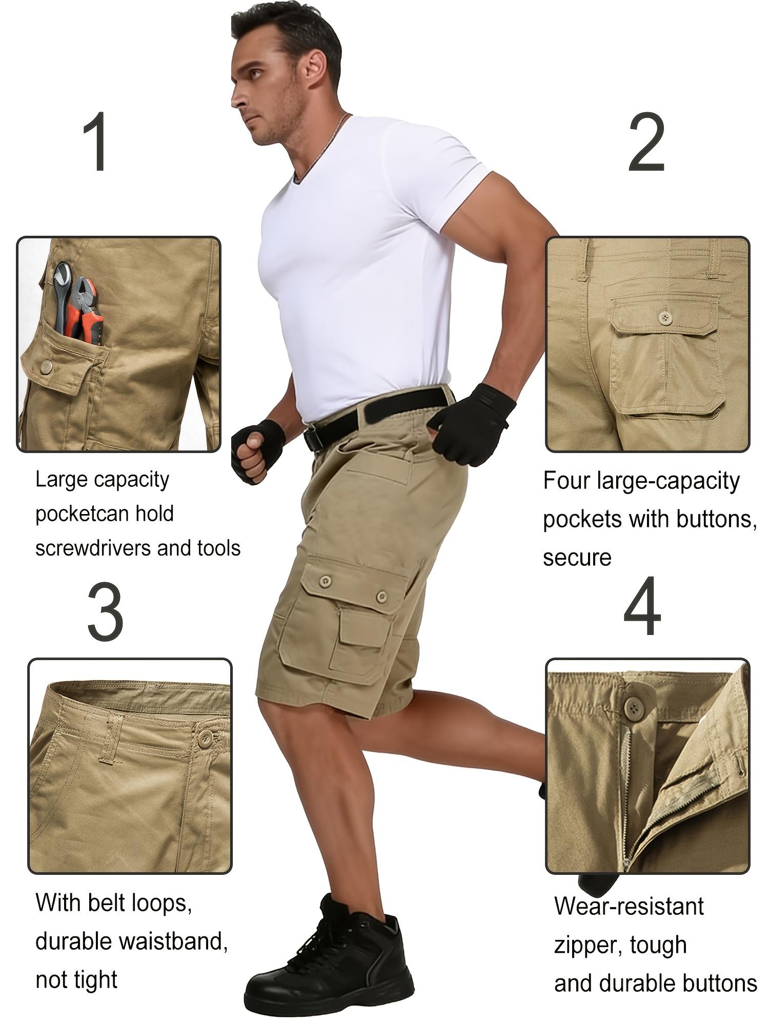 6-pack men&rsquo;s cargo pants, tactical men&rsquo;s shorts, men&rsquo;s shorts with multifunctional pockets, suitable for golf and outdoor activities, men&rsquo;s hiking shorts, wear-resistant, wrinkle-resistant, breathable shorts