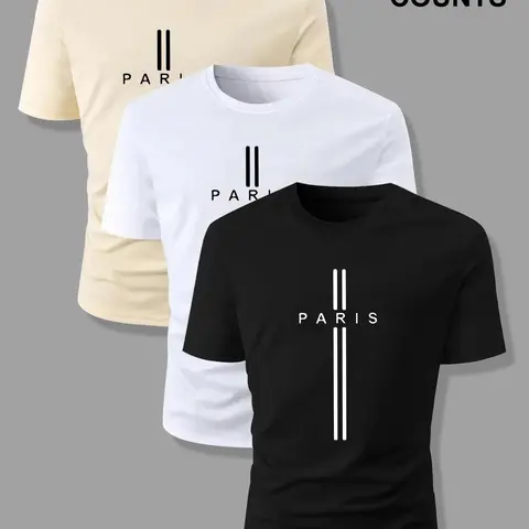 Men's Cross Print Round Neck Tee, Regular Fit Casual Short Sleeve Crew Neck T-shirt for Summer, Fashion Men's Top for Daily Wear, Athletic T Shirt, Sporty T Shirt, Athletic Apparel, Sports Clothing, Casual Sports Tops