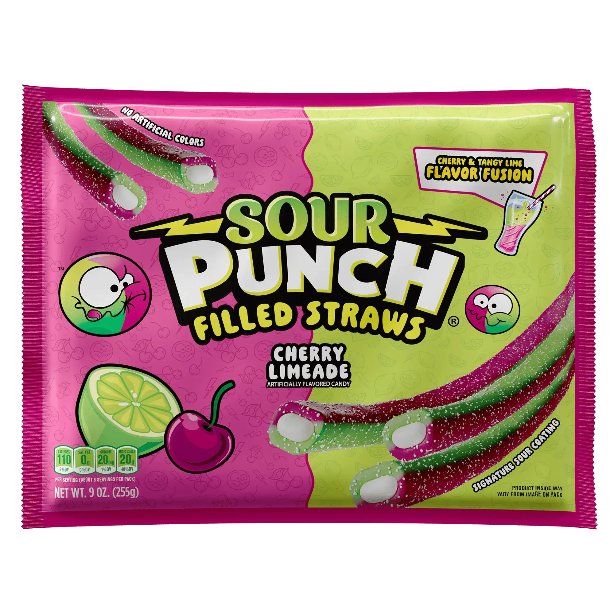 Sour Punch Filled Straws Cherry Limeade 9oz Sour Punch Filled Straws Cherry Limeade 9oz