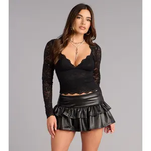 Flirt Mode Faux Leather Skort