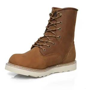 Men's 6" & 8" Soft Toe Slip Resistant Leather Water Resistant Work Boots