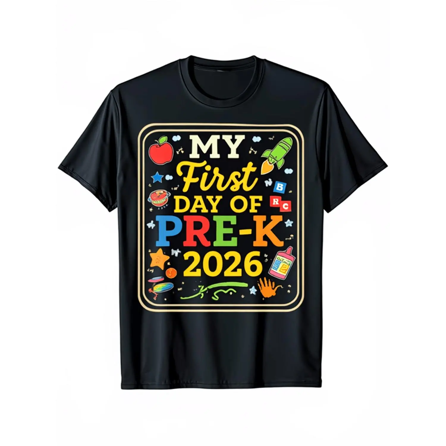 My First Day of Pre-K 2026 Back to School Boys Girls T-Shirt Boys Girls Funny T-Shirt Boy Girl T Shirts Streetwear Tees Tops PlayfulS Clothing, Casual Wear, Retro Graphic Tee, Streetwear Style, Soft Fabric, Durable Shirt, Casual Top
