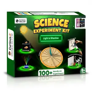 Curious Jr by PW Light & Shadow Science Experiment Kit for Kids Ages 8–14, 100+ STEM Experiments DIY Activities, Hands-On Science Learning Toy, Birthday Gift for Boys & Girls Standard Multicolor