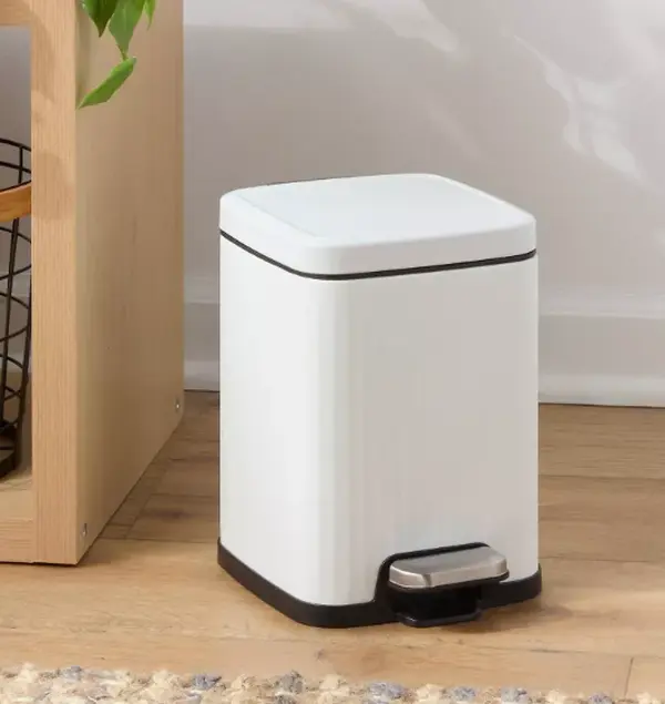 Stainless Steel Step Trash Can with Lid – Hands-Free Waste Bin for Home, Office and Small Spaces