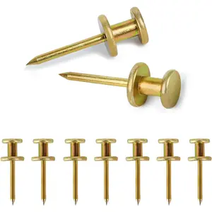 Double Headed Picture Hangers(20lbs-50pcs), Picture Hanging Nails, Thumb Tacks, Picture Nails, Wall Nails for Hanging, Professional Plaster Picture Hooks for Wooden Wall or Drywall