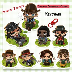 Outlaws Gunslinger Cowboy Keychains - Arthur Morgan Keychain Acrylic Charms, Outlaws Character Unique Keychains for Personal Style, Cute Keychains for Bags and Keys, Durable, Lightweight and Perfect for Personal Style, Collecting and Gifting