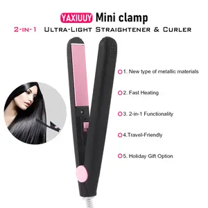 YAXIUUY 2-in-1 Straightener & Curler - Ultra-Light + 60-Second Heat-Up | Beach Waves to Sleek Hair in Mins | Perfect Travel Gift for Women & Men