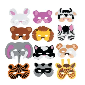 7" – 10 1/2" Kids Bright Color Foam Animal Masks – 12 Pc.