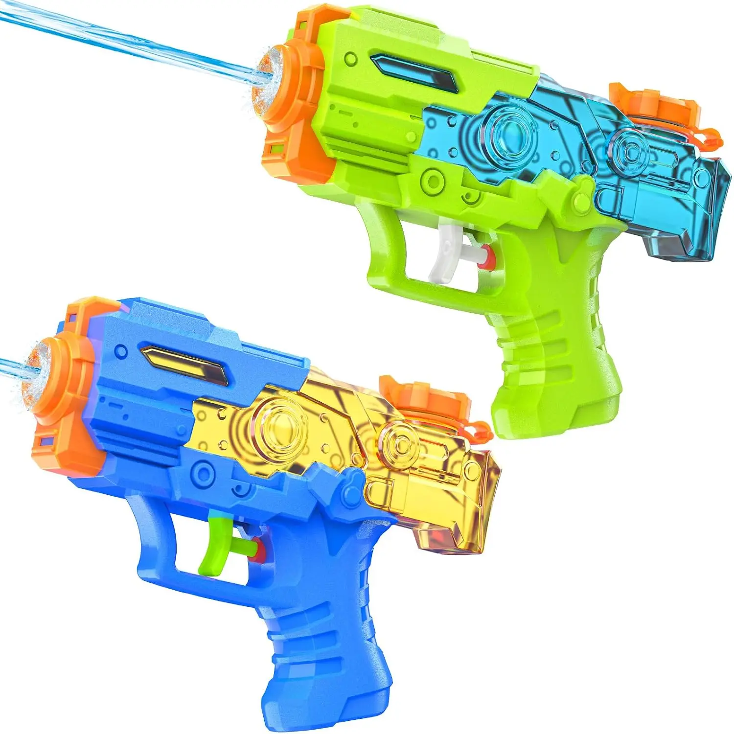 2-Pack Small Water Pistols - Kids' Outdoor Water Toys, Cool Boy Gifts for Pool & Beach Activities