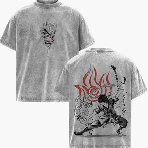 Zuko Avatar The Last Airbender Vintage Washed T-Shirt – Oversized Heavy Cotton Blue Fire Anime Streetwear Graphic Tee X9T
