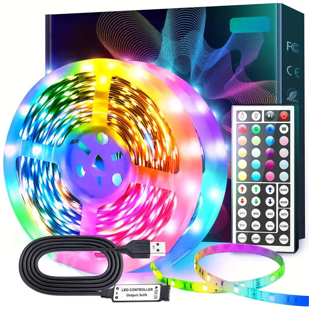 3535 RGB Colorful Strip LED Lights, 44 Key Multi-function Remote Control Lamp, Suitable for Living Room, Wall Light, Party