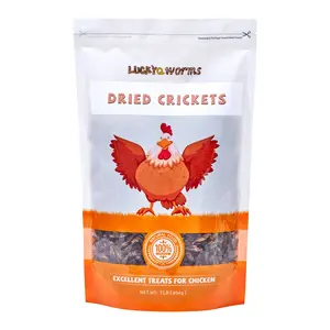 LuckyQworms 1lb High-Protein Poultry Treats - Natural Insect & Seafood Snacks for Chickens, Ducks - Mealworms, Crickets, Shrimp, Fish-Egg Boost Bird Food