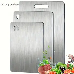 Stainless Steel Kitchen Cutting Board, Antibacterial Double-Sided Chopping Board, Thickened Dough Rolling, Modern Simple Design, Rust-Resistant, Space-Saving