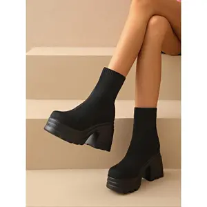 Women's Leopard Print High Top Ankle Boots, Fall & Winter Fashion Shoes, Textile Upper Rubber Sole, Casual Style