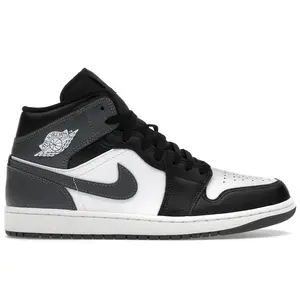 Jordan Men's 1 Mid Black White Iron Grey Basketball Shoes, from StockX
