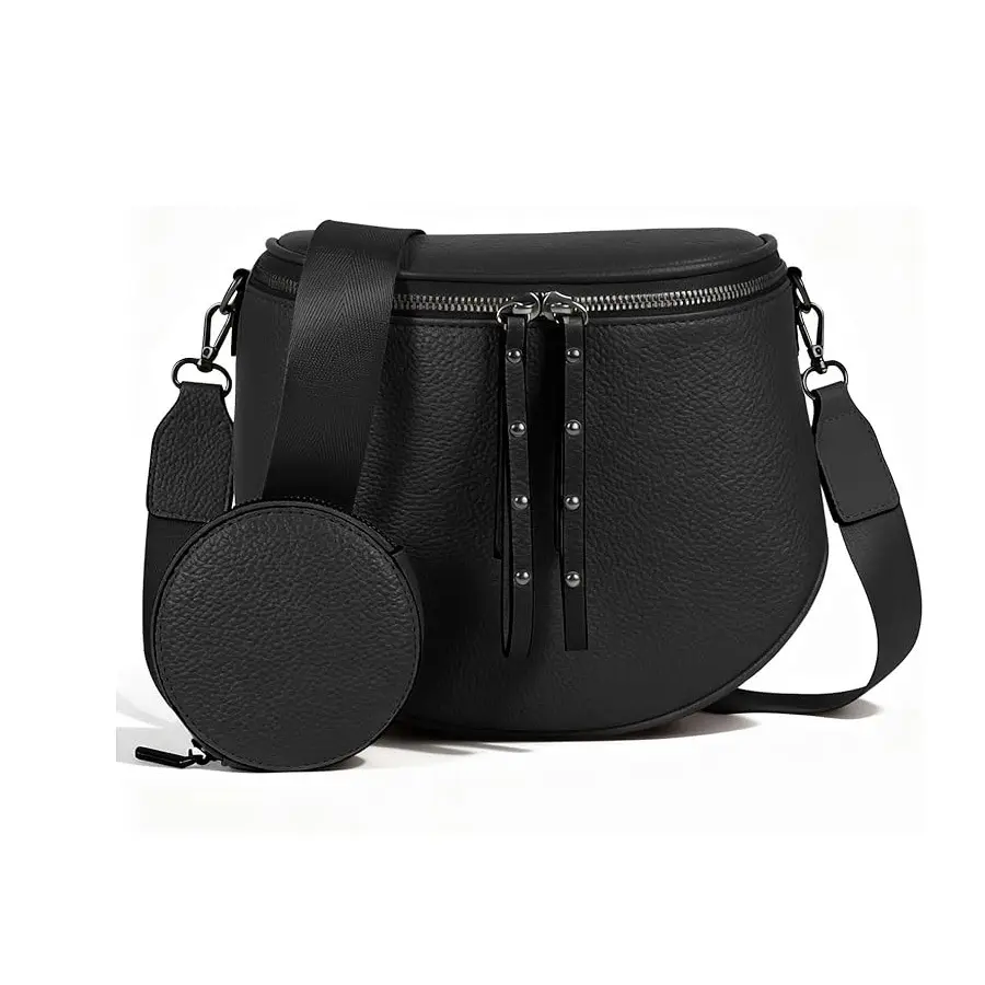 Women's Vintage Western Fanny Pack Crossbody Sling Bag - Waterproof Leather, Adjustable Strap, Detachable Coin Purse - for Travel, Daily Outings, Gift