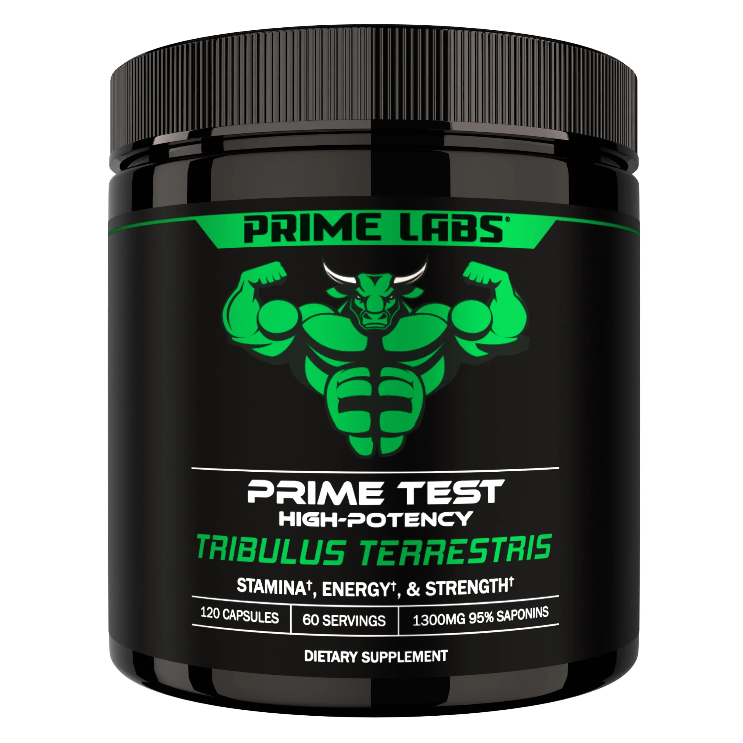 Prime Labs Tribulus Terrestris 1300mg | 95% Saponins | Energy + Vitality + Performance Support | 120 Capsules