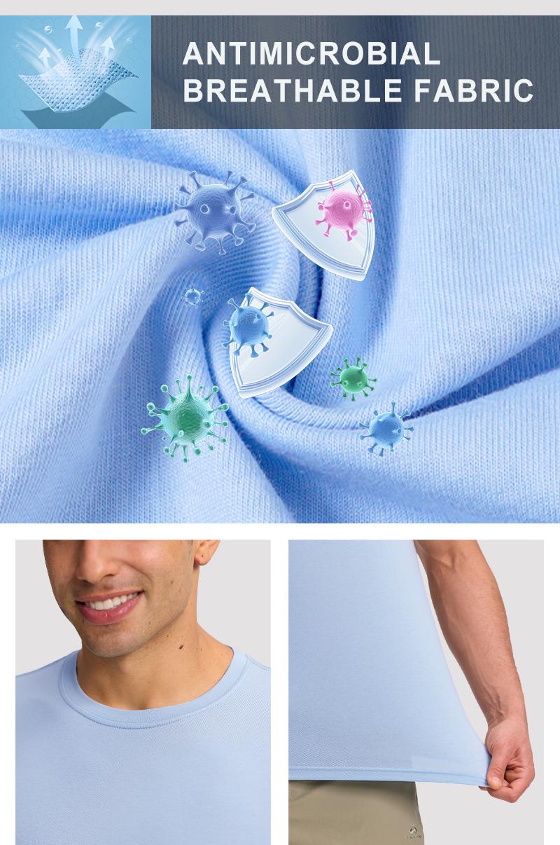 Pioneer Camp Mens Bamboo Viscose T Shirt Ultra Soft Plain Tshirts for Men Cooling Crew Neck Casual Basic Tee Shirt Undershirt