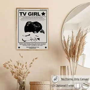 TV Girl Poster, 1 Count Modern Fashion Style Canvas Wall Art without Frame, Wall Art Decor for Home Living Room Bedroom Office School, Artwork
