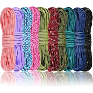 10 Colors Paracord (20FT Each Color), 550lb Parachute Cord Combo Kit for Crafting Bracelets, Lanyards,  Collars (Color Blend 1)