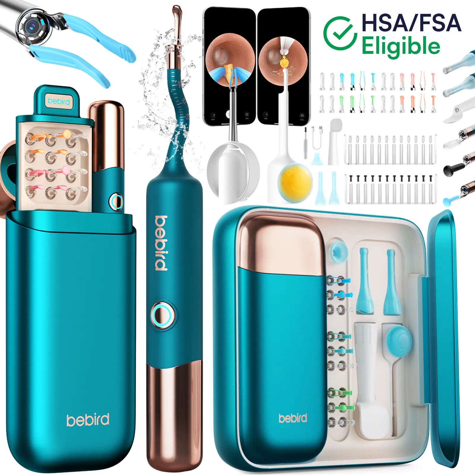 【Theatrical-Grade】Bebird Earsight Ultra Ear Wax Removal Tool , Ear Cleaner with Flexible Ear Camera Otoscope, Painless Visual Ear Pick Tweezers, Visual Scope Earwax Cleaning Dropper, Ear Cleaning Kit for Family