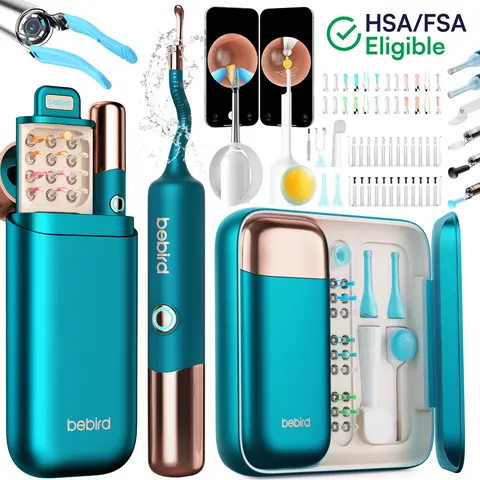 Bebird Earsight Ultra Theatrical-Grade HD Visual Ear Cleaner Kit, HSA/FSA Eligible, Flexible Camera Otoscope, Painless Precision Tweezers, Cleaning Dropper, Batteries Included, 1 Set for Family Use