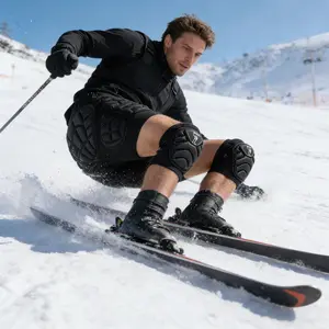 Professional Protective Gear Set, High Elastic Breathable Fabric, Thick Shock Absorbing Eva Padding, Ideal for Extreme Sports