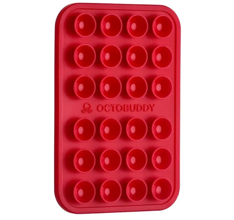 OCTOBUDDY Classic - Silicone Suction Phone Case Adhesive Mount - Hands-Free, Strong Grip Holder for Selfies & Videos - iPhone & Android Compatible - 2.25 x 3.25