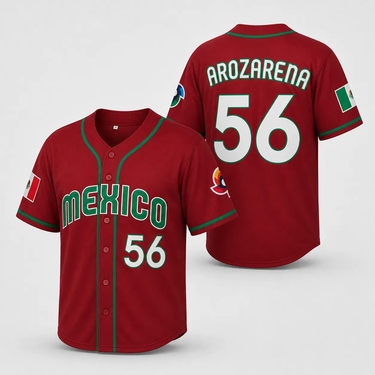 Men's Mexico Baseball Jersey, V Neck Button Up Sports Jersey, Breathable Polyester Mesh Shirt, Mexican Inspired Graphic Athletic Top, Casual Everyday Wear