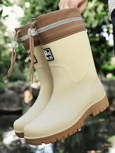 Men's Fashion Anti-Slip Rubber Shoes Spring, Waterproof Comfort Rain Boots, Casual Water Shoes for Daily Walking, Camping Fishing Gardening Outdoor