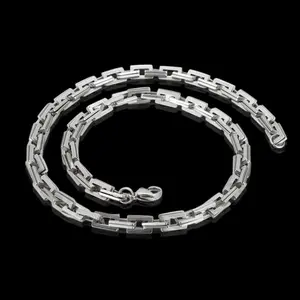 GTHIC Punk Box Chain Stainless Steel Necklace for Men Women Minimalist Versatile Jewelry