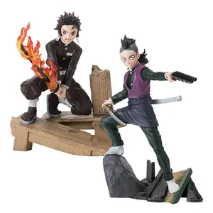 16cm Xross Link Series Demon Slayer Official PVC Anime Figure Tanjiro/Genya Swordsmith Village Arc Figurine Table Ornament Fan Collection Holiday & Birthday Gifts