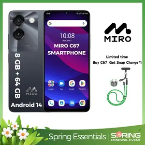 【C67】MIRO Unlocked Smartphone - 6.75" HD+ 90Hz Display, MediaTek Helio G36 8-Core, 4900mAh Battery, 8GB RAM, 64GB Storage, Dual Rear Cameras, Black/Blue