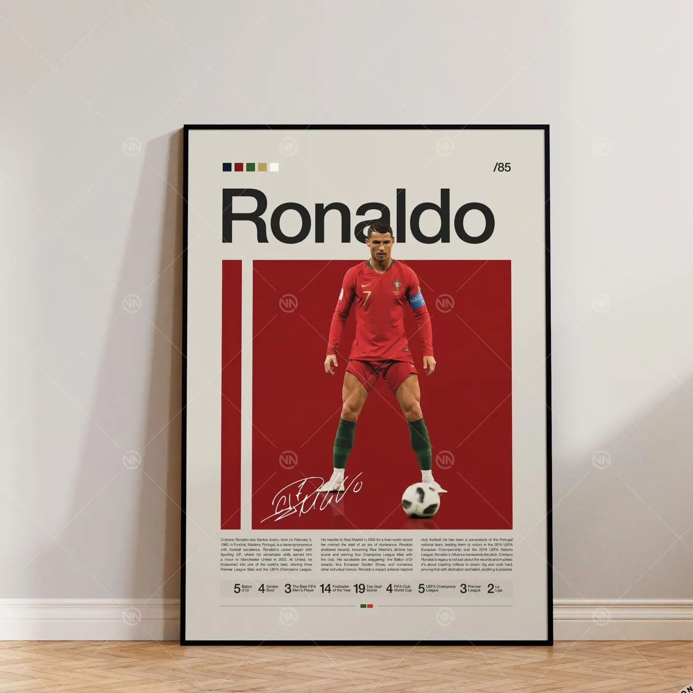 Cristiano Ronaldo Poster Print Unframed, Portugal Football Print, Soccer Gifts, Sports Poster, Football Poster, Soccer Wall Art, Sports Bedroom Posters