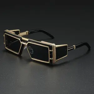 New Men's Futuristic Tech Fashion Sunglasses, Luxury Runway Style Shades UV400 Protection