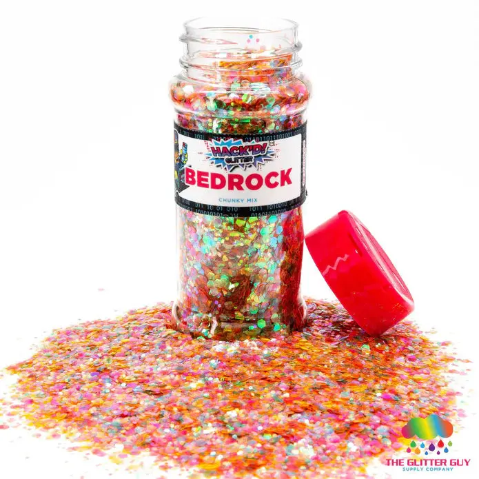 Non-Toxic Chunky Glitter, Orange and Green Hexagonal Polyester Mix for Colorful Nail Art and DIY Crafts, UV Resistant, 100mL Shaker, Glitter Nails, Colorful Nail Art Glitters