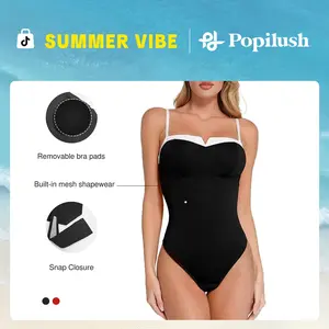 The Popilush Contrast Trim Shapewear Bodysuit