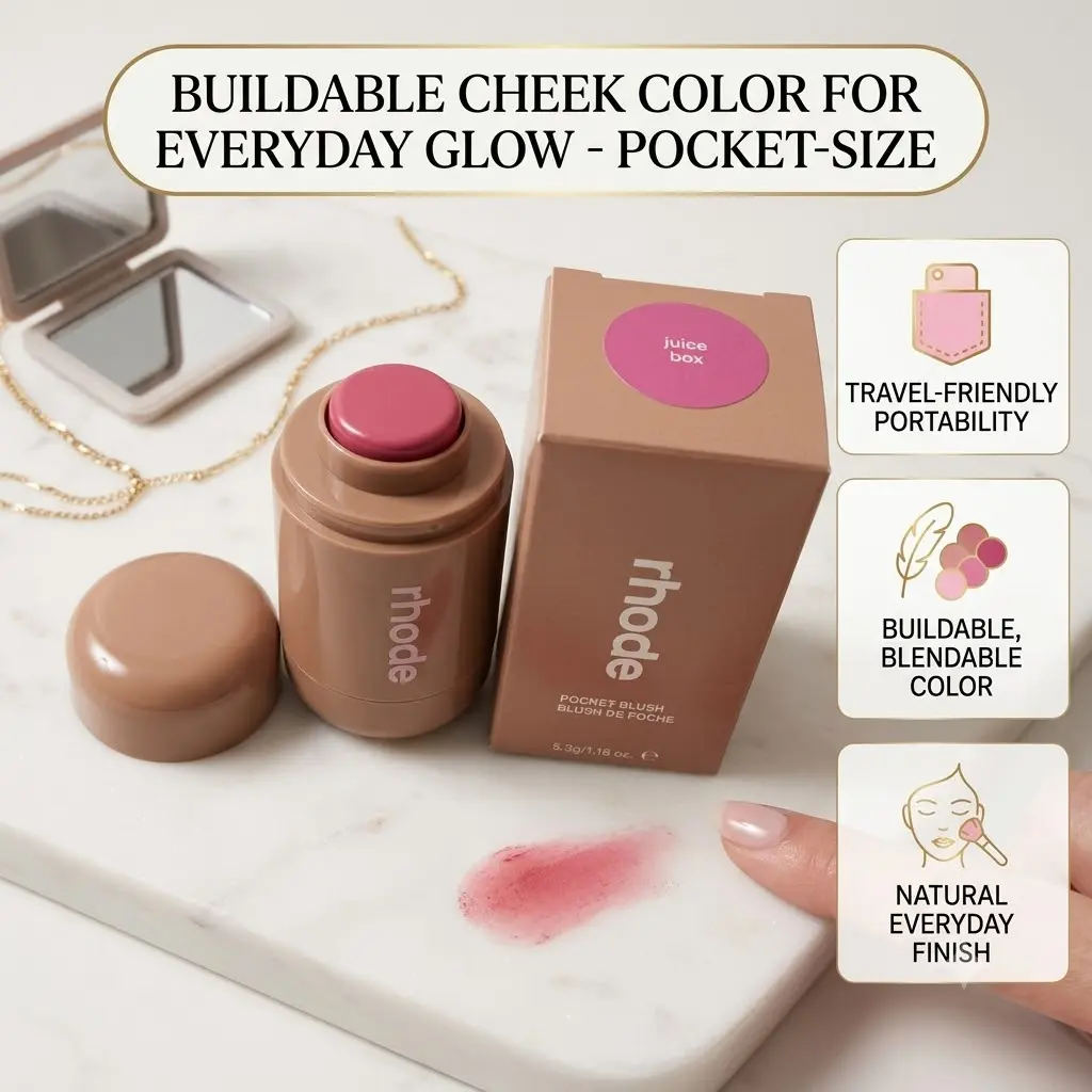 Travel-Friendly Pocket Blush - Buildable Cheek Color, Everyday Makeup Cosmetic