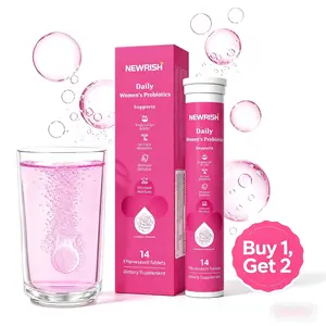 Newrish Women's Probiotic Effervescent Tablets — Cranberry Flavor — Restores pH Balance — Relieves Vaginal Dryness — 4-Strain Probiotic Formula — Designed Specifically for Women's Health — Buy ​​1Get 1 Free